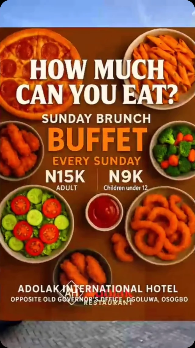 Sunday’s Brunch was nothing but amazing!🤩, you could tell from the faces of our esteemed guests🥰

You are the next to enjoy our table of goodness, @adolak_official is waiting for you😉🍻

#explorepage #hospitality #explore #hotelsinosogbo #osogbohotels #hotel #osogboapartment #viralreelsvideo❤️ #brunch
